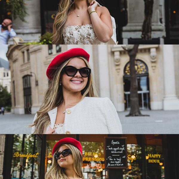 Sesión de fotos de quinceañera en un café parisino con encanto. Quinceañera photoshoot in a charming Parisian café.